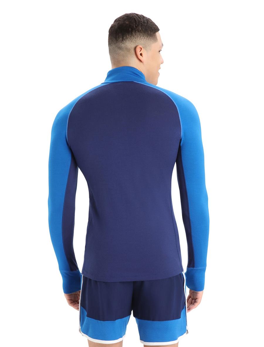 Icebreaker 260 ZoneKnit™ Merino Long Sleeve Half Zip Miesten Base Layers Kuninkaallinen Sininen Laivastonsininen | FI 1324KORI